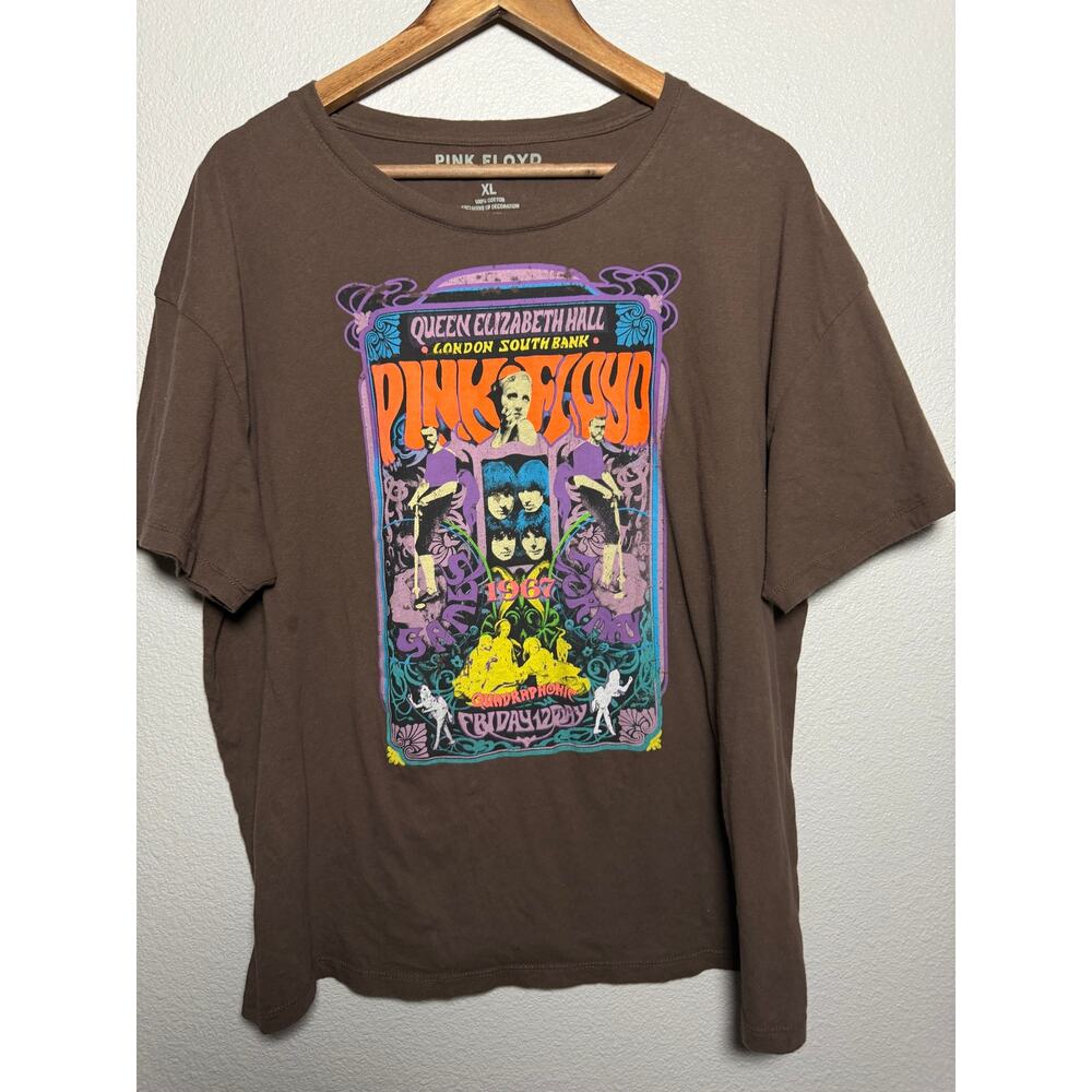 Pink Floyd Syd Barrett 1967 Graphic Band Tee Brown XL Psychedelic Rock Shirt